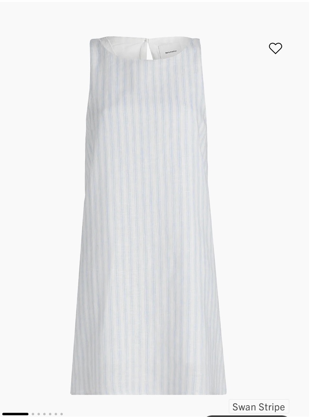 Reformation Jessi Linen Dress size 10 in Swan Stripe